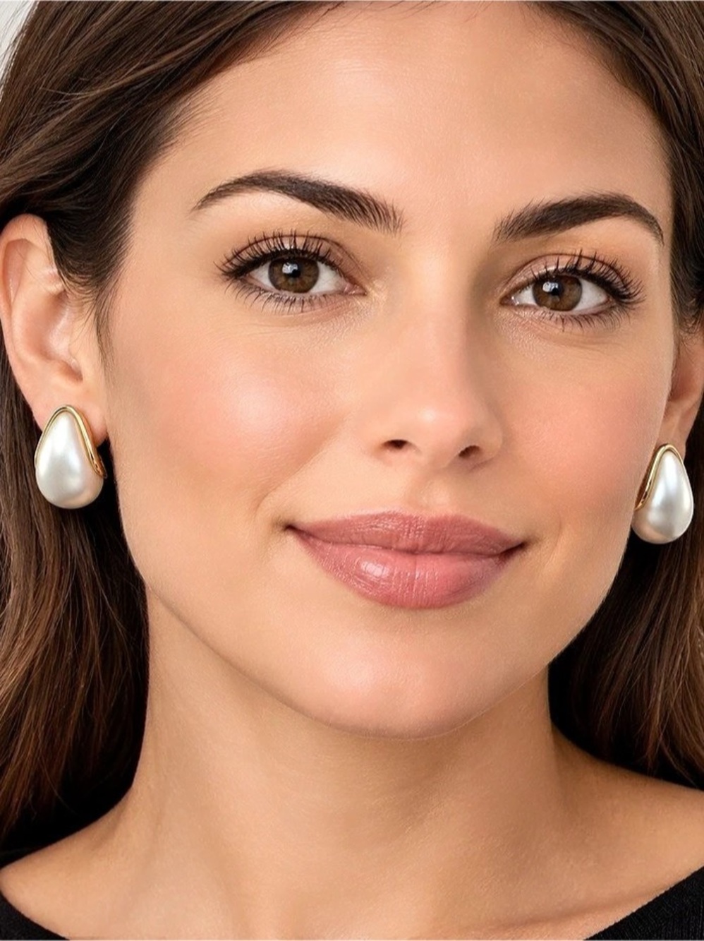NEW House of Harlow 1960 Pearl Drop Earrings in White & Gold NWT